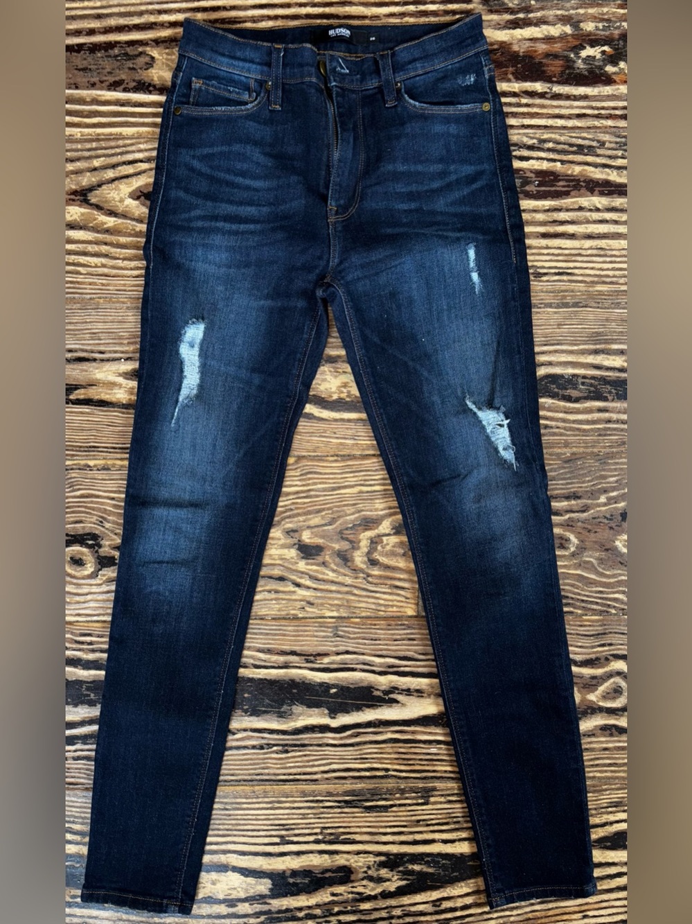 Hudson Jeans Women’s Skinny Dark Indigo with Gold Stitching